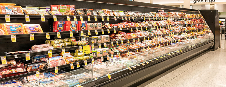 Grocery Store Refrigerated Display Case Installed by Solid Refrigeration in Minneapolis