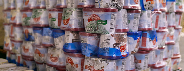 Ice Cream Pallet Stored in a Walk-In Freezer